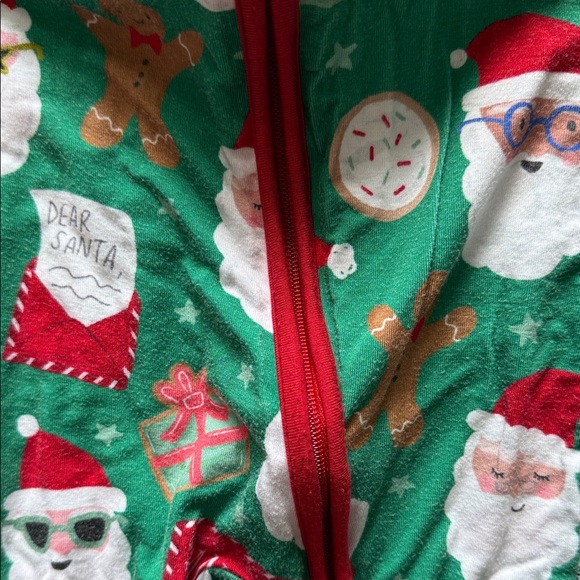 Little Sleepies Festive Green and Red Kids Footie - Picture 4 of 4